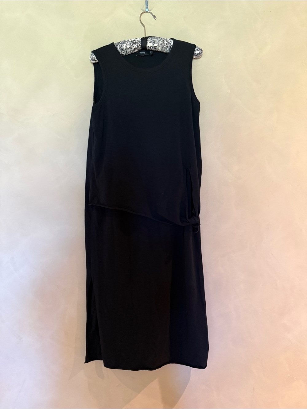 Theory Dorotea K Tie Waist Womens Cotton Sleeveless Midi Dress